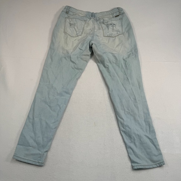 Kancan Straight Leg Jeans Womens Size 11/29 Light Wash Mid Rise Distressed - Picture 4 of 13